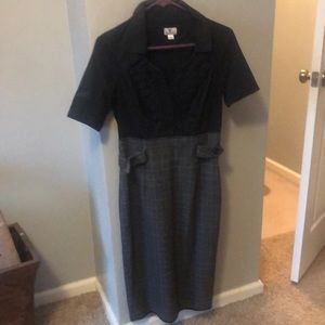 Cute black and gray dress that looks like a blouse and skirt when on